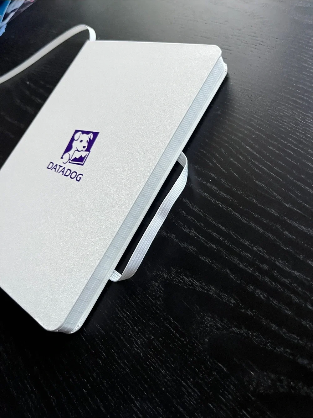 Paperage Datadog Hardcover Lined Journal Notebook White 5.7x8 Elastic Pocket